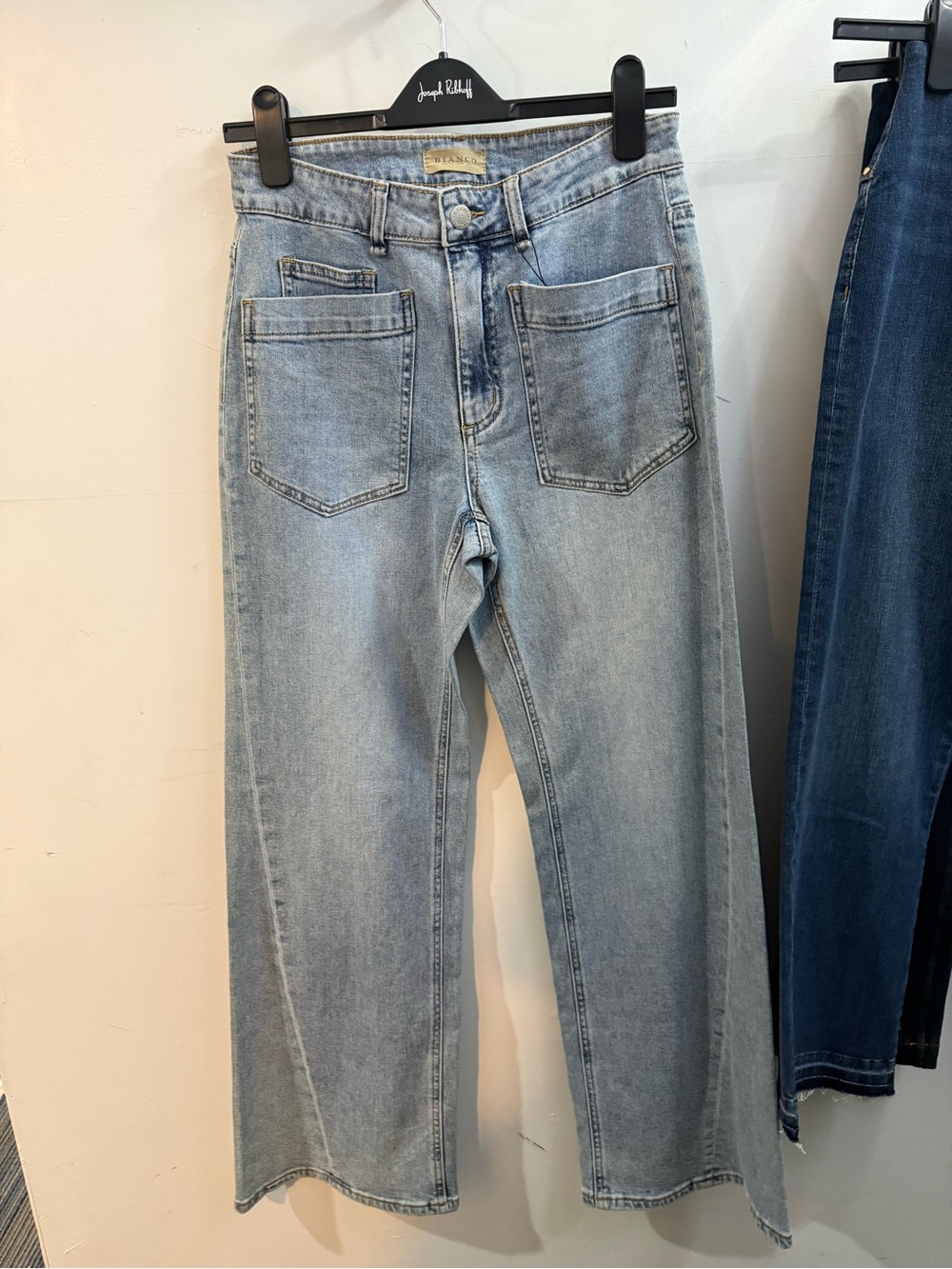 Bianco 125931 - High-Rise Light Blue Wide Leg Jeans for Women